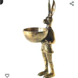 Eric + Eloise Designs Standing Brass Rabbit & Bowl Eric from Accent Decor